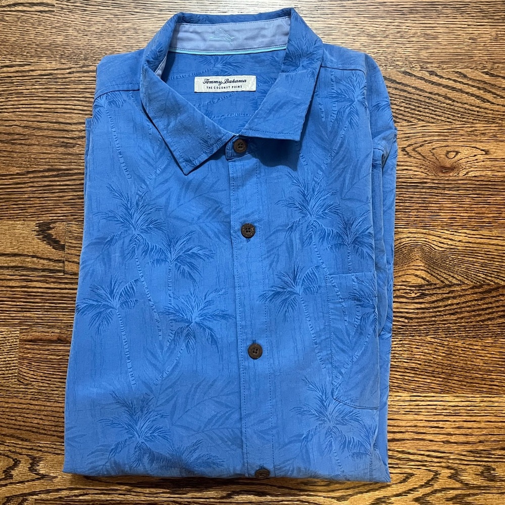Tommy Bahama Big & Tall Coconut Point Palm Vista IslandZone® Camp Shirt